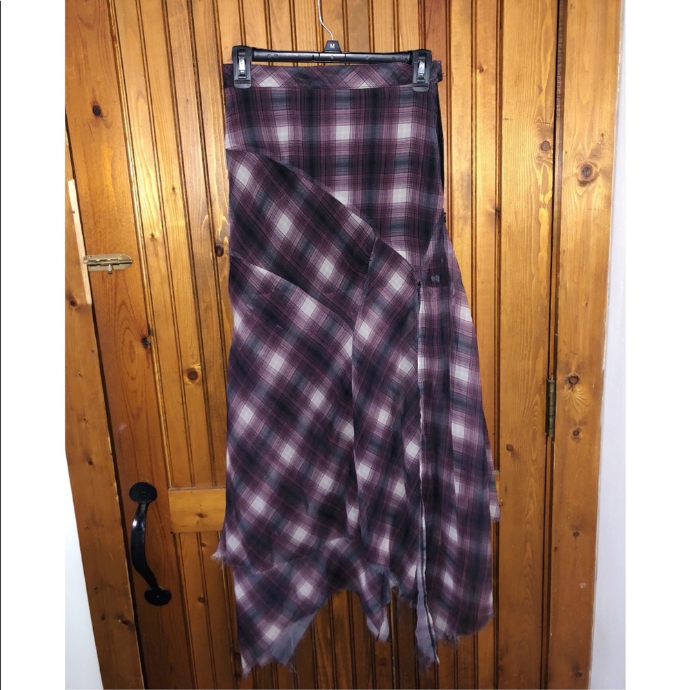 UNIF mesh plaid skirt